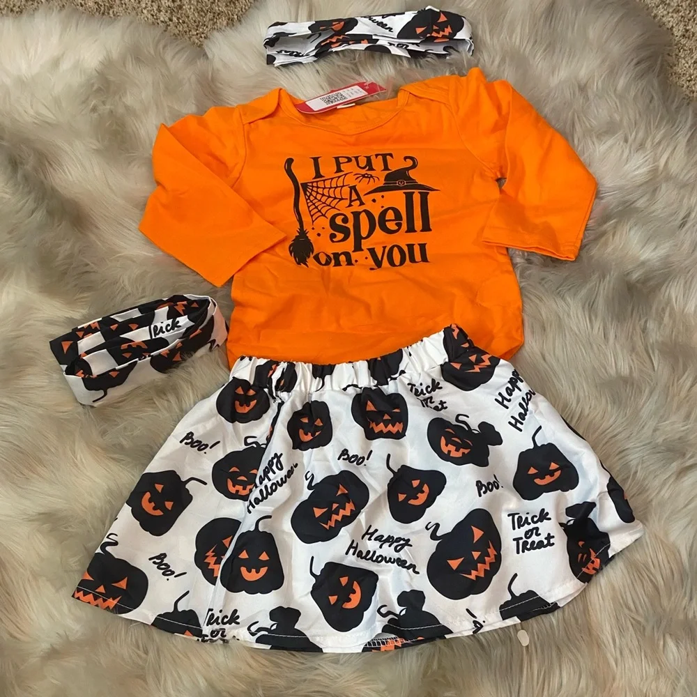 INFANT SIZE (9-12M) 4 PIECE HALLOWEEN 🎃 OUTFIT - Picture 3 of 3